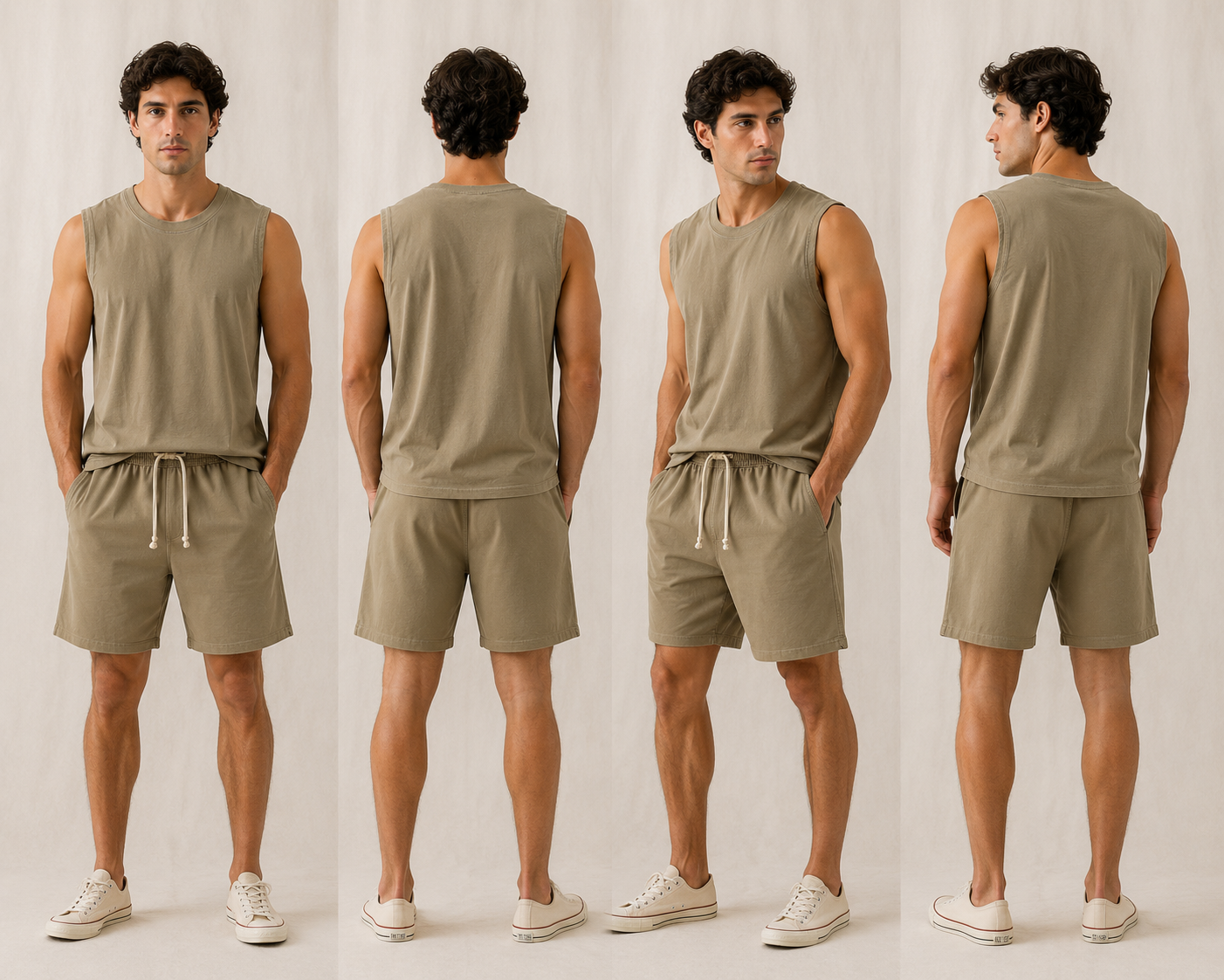 DigiPrint Unisex Vintage Short, Acid washed, Mineral washed.