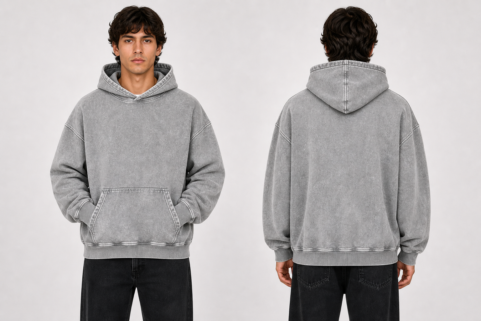 DigiPrint Men's Vintage Hoodies, Acid washed, Mineral washed.