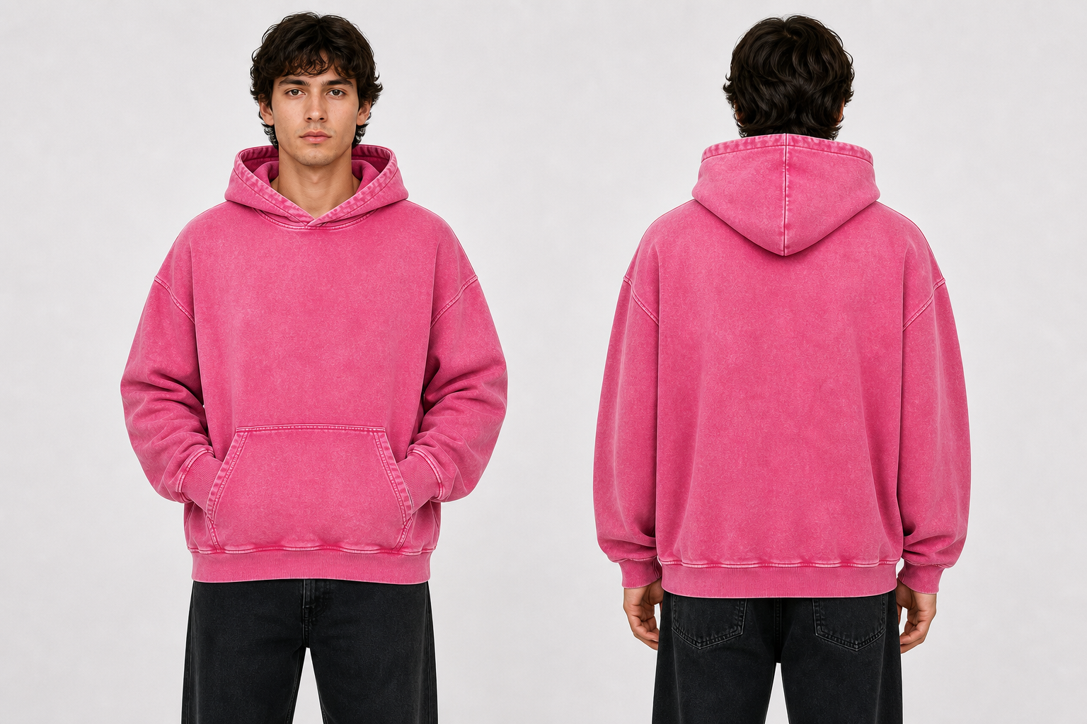 DigiPrint Men's Vintage Hoodies, Acid washed, Mineral washed.