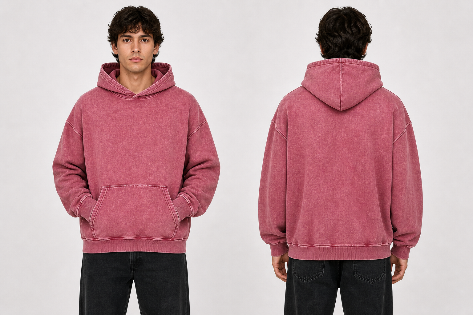 DigiPrint Men's Vintage Hoodies, Acid washed, Mineral washed.