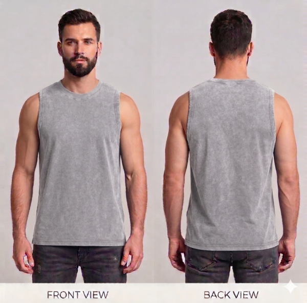 DigiPrint Vintage Tank Top, Acid washed, Mineral washed, Unisex