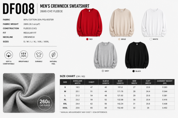 DF008 DigiPrint Men's Crewneck Sweatshirt